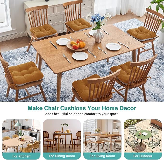 BETU Chair Cushions for Dining Chairs Set of 6, 3.5" Thick Kitchen Table Chair - Image 7
