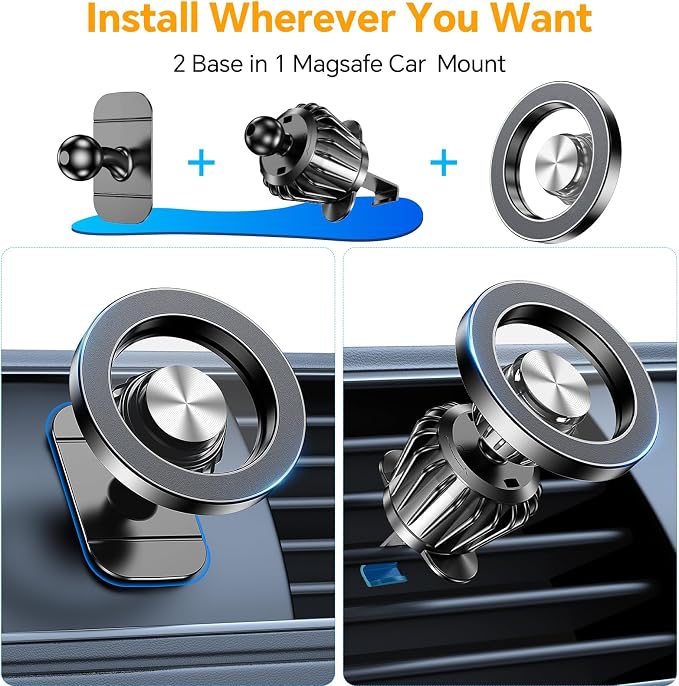 Kaistyle for Magsafe Car Mount【Strong Magnets】Magnetic Phone Holder for Car - Image 2