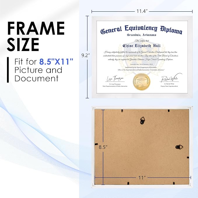 FIXSMITH 8.5x11 Diploma Frame, 6 Pack Certificate Frame - Image 2