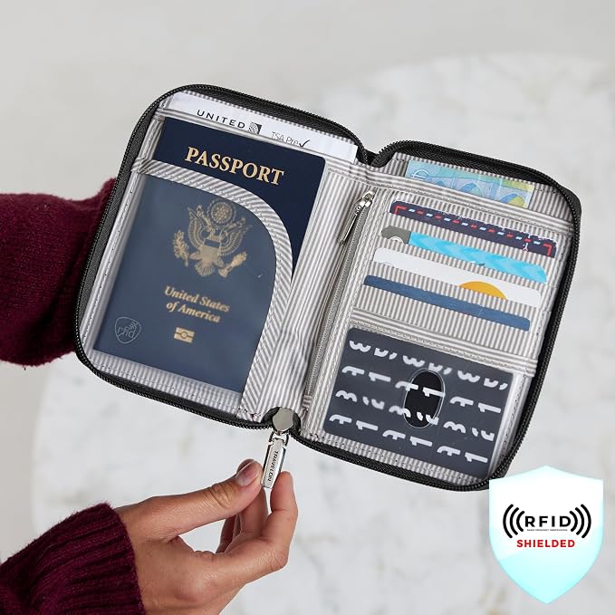 Travelon RFID Blocking Passport Zip Wallet - Image 4