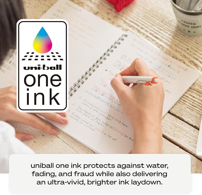 Uni-Ball One Black Retractable Gel Pens 4 Pack - Image 4