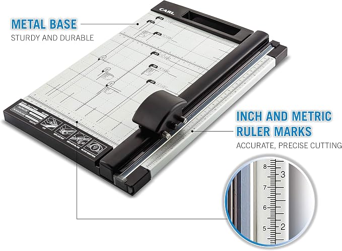Carl 12 inch DC-200N Premium Rotary Paper Trimmer, Metal Base, 15 Sheet Cutting - Image 4