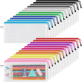 Smarpau 24 Pack Pencil Pouches, A6 Waterproof PVC Pencil Bags, 12 Colors Mesh by Smarpau