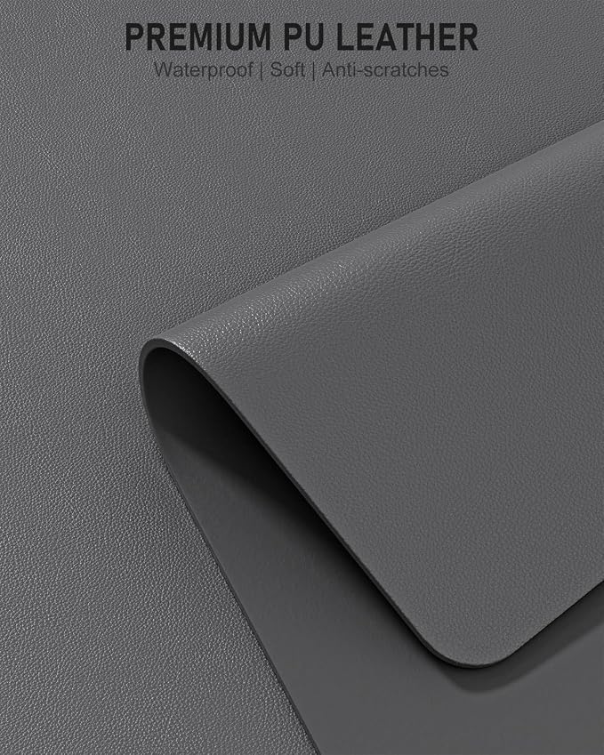 Desk Pad, 23.6" x 13.8" PU Leather Non-Slip Desk Mat Large Mouse Pad - Image 3