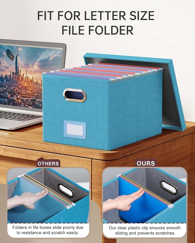 Oterri File Organizer with Lid, File Box, File Cabinet - Image 4