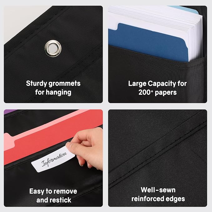 SUNEE 30 Pockets Hanging Wall File Organizer, Space Saver - Image 4