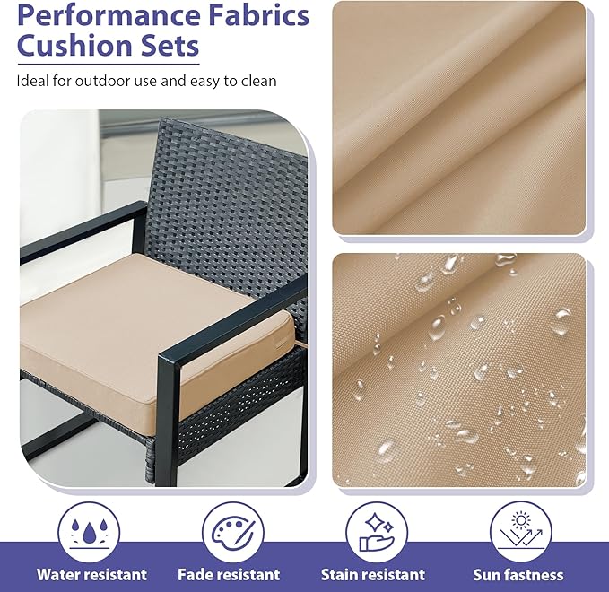 IPYNBAP Outdoor Chair Cushions Set of 4 -Waterproof Outdoor Seat Cushions - Image 3