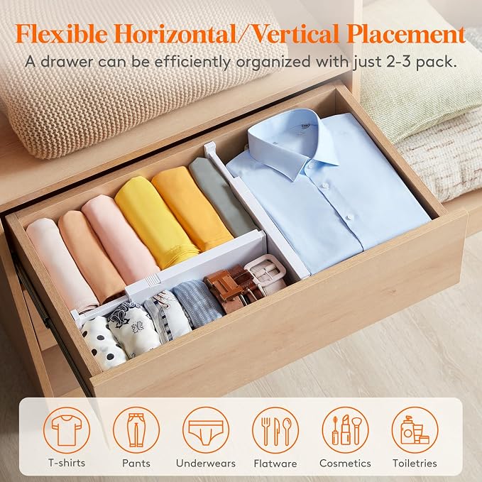 Lifewit 4 Pack Upgrade Drawer Dividers - Image 6