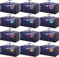 12 Pack Moving Bags with Full-Open Side Zipper, Extra Large 93L Heavy Duty by RMOHRO