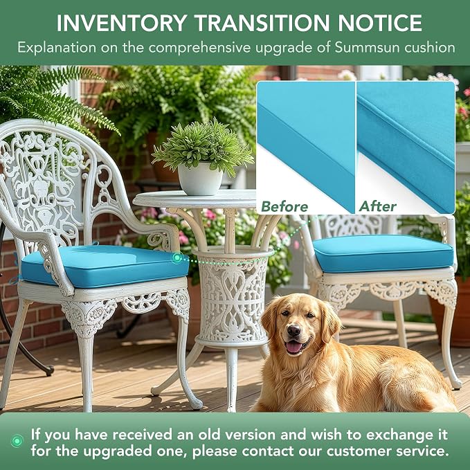 Outdoor Chair Cushions Set of 4: Waterproof & Fade Resistant Patio Furniture - Image 9