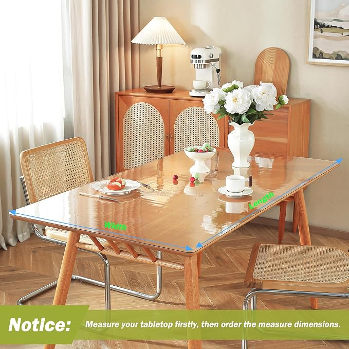 OstepDecor Clear Table Cover Protector 38 x 84 Inch, 1.5mm Thick Plastic Table - Image 5