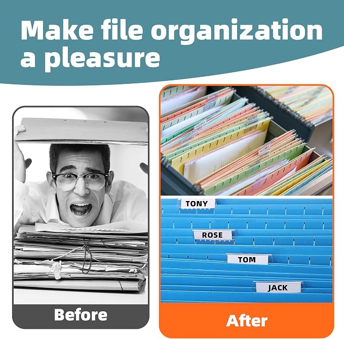 File Folder Tabs, SUNEE 100 Sets Hanging File Folder Labels Tabs and Inserts - Image 7
