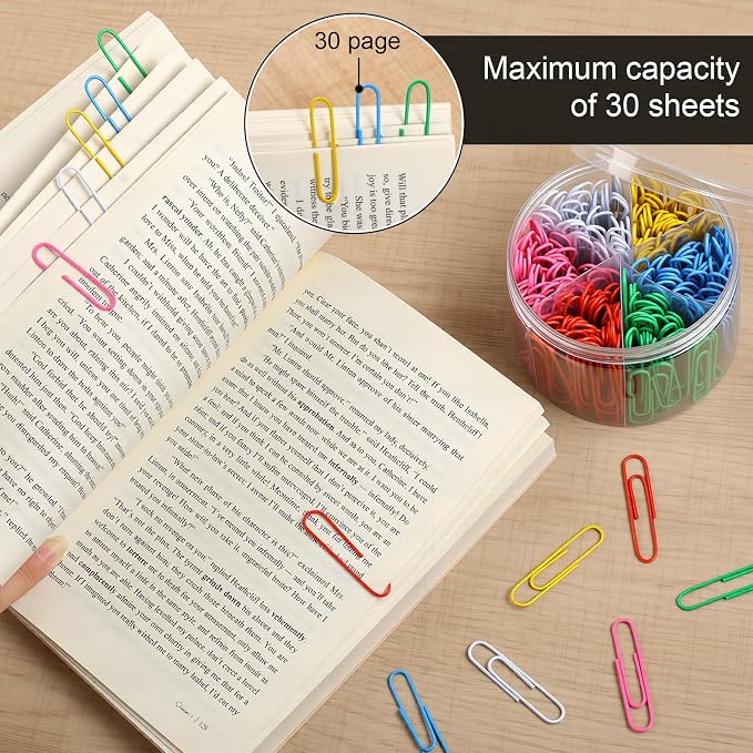 320 Pcs Large Paper Clips, 2 Inch Jumbo Paper Clips, Colorful Coated Paperclips - Image 5