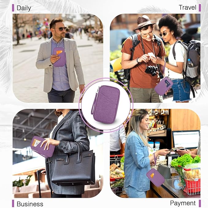 Passport Holder Family, Women Rfid Blocking Passport Wallet, Travel Essentials - Image 5