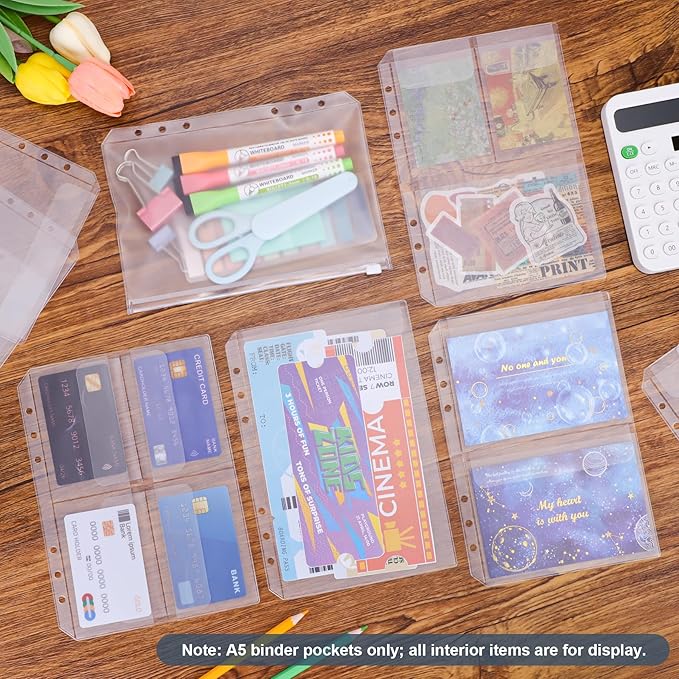 12PCS A5 Binder Pockets, 6-Hole Budget Envelopes - Image 3