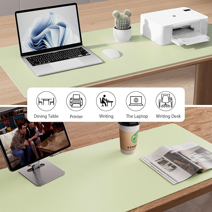 Aothia Leather Desk Pad Protector, Mouse Pad, Office Desk Mat, Non-Slip PU - Image 6