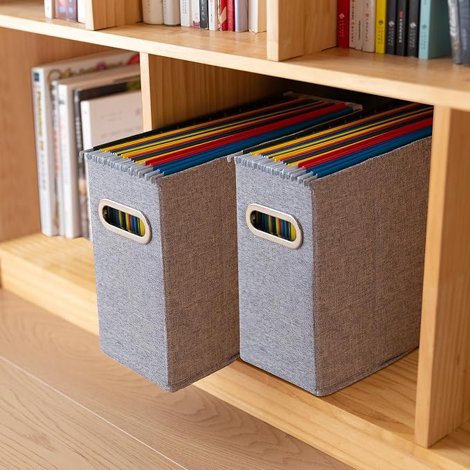 4 Packs Letter Size File Organizer, File Folders Organizer, Fabric Storage Box - Image 7