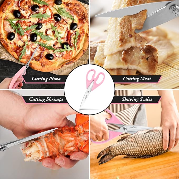 iBayam All Purpose Kitchen 2 Pack Heavy Duty Food Meat Poultry Shears - Image 7
