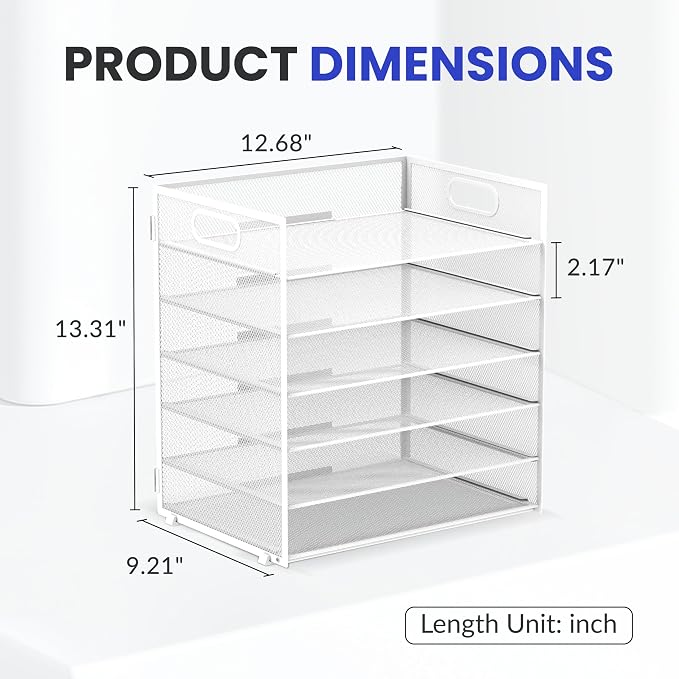Daltack 6 Tier Paper Organizer for Desk, Paper Letter Tray Organizer for Desks - Image 3
