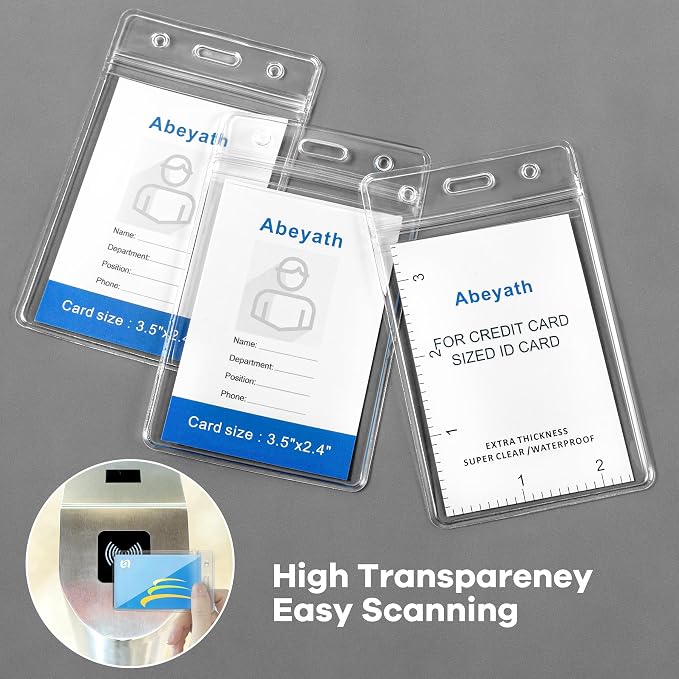 ABEYATH 1000 Pack Extra Thick ID Card Name Badge Holder Heavy Duty Waterproof - Image 5
