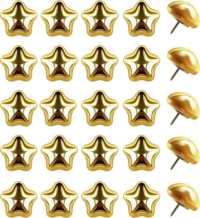 Gold Push Pins for Wall, Thumb Tacks for Bulletin Board, Cute Decorative by Tandarui