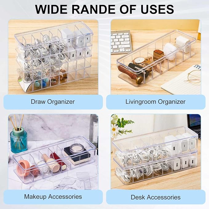 Tatuo 2 Pcs Cord Organizer for Drawer Desktop, Cable Organizer Box - Image 6