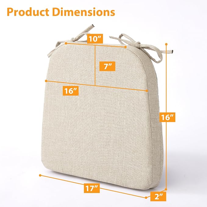 Ruqmuis Chair Cushions for Dining Chairs, D-Shaped Chair Pads - Image 3