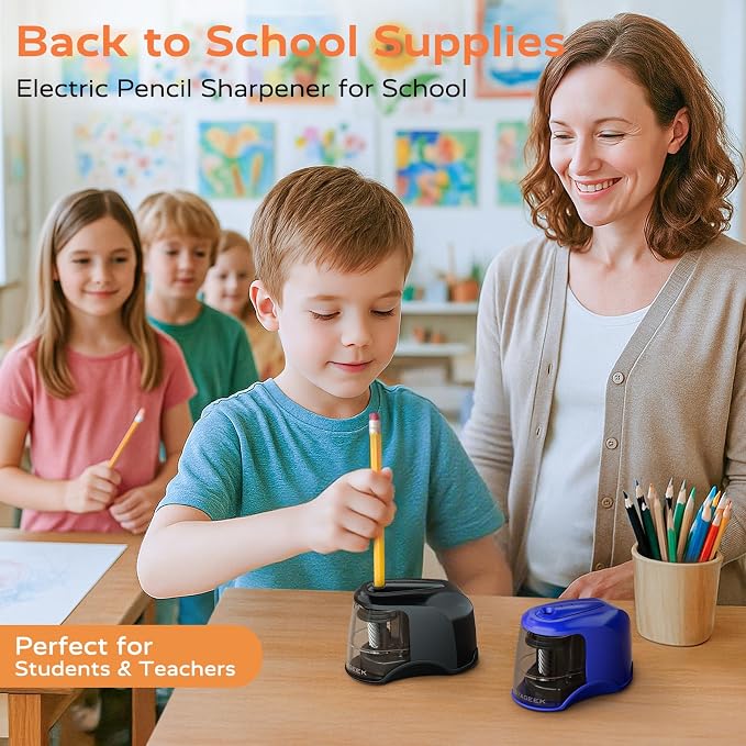 STAGEEK Electric Pencil Sharpener, Plug in or USB/Battery Operated. Fits No.2 - Image 2