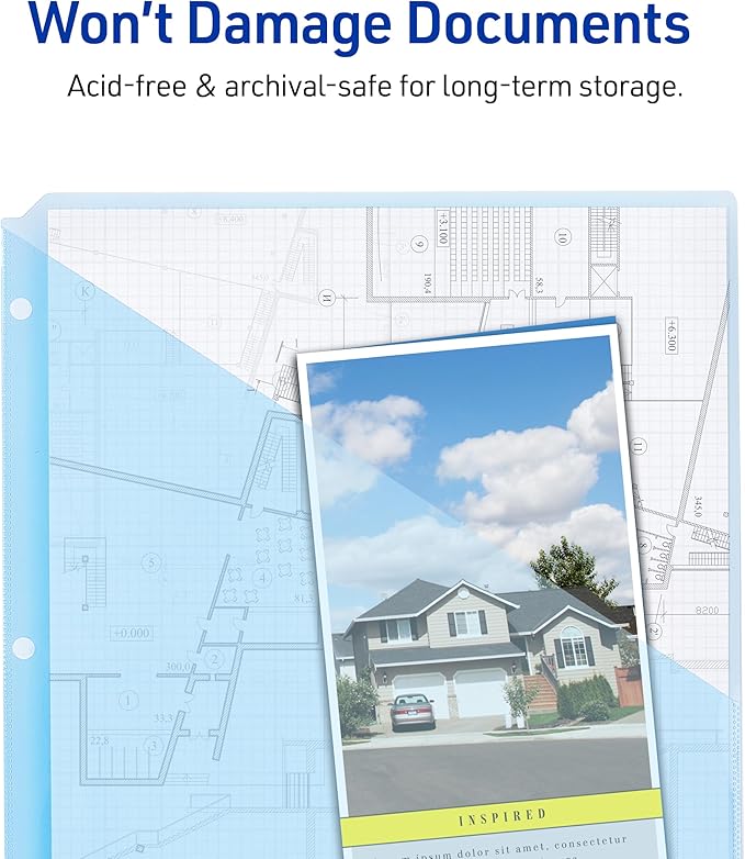 Avery Binder Pockets for 3 Ring Binders, Fits 8.5" x 11" Documents, Acid-Free - Image 3