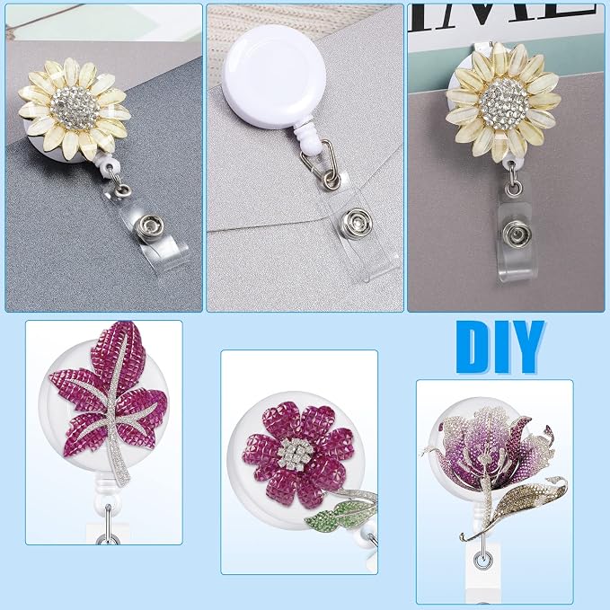 Zonon 100 Pcs Retractable Badge Reel Clips ID Card Holder Reel - Image 7