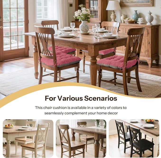 Non Slip Chair Cushions for Dining Chairs Set of 4 Kitchen Chair Cushions - Image 5