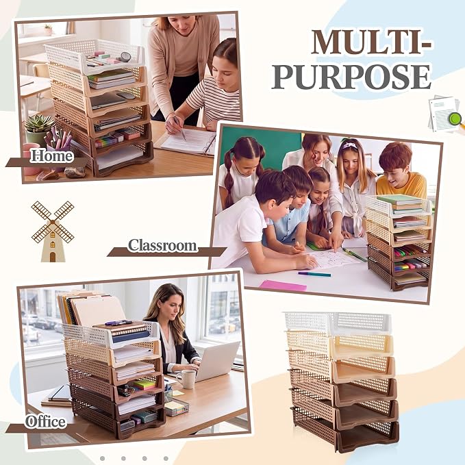 Geetery Set of 12 Turn in Trays Classroom Plastic Trays - Image 5