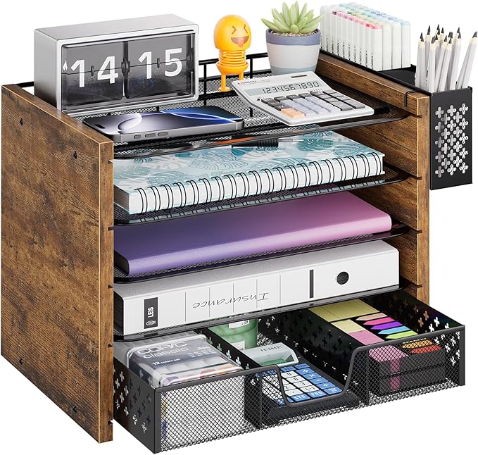 Simple Trending 5-Tier Wood Desk Organizer, Desk Organizers and Accessories by SimpleTrending