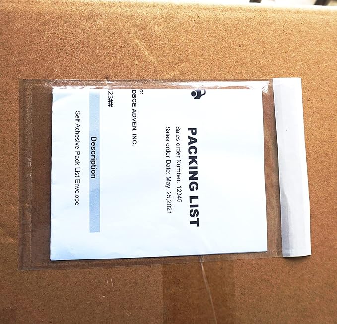 BEUYI Premium 4.7''x7.5'' Packing List Envelope, Tailored Size - Image 2
