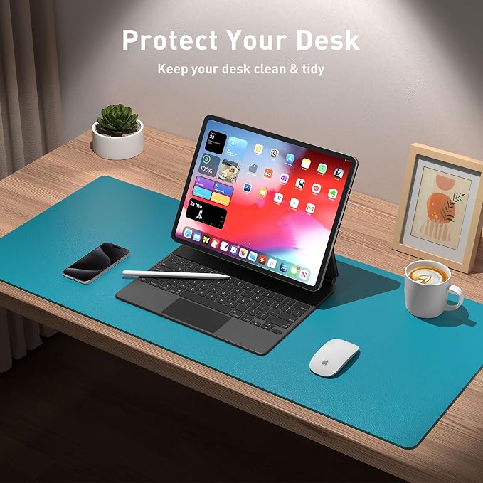 Aothia Leather Desk Pad Protector, Office Desk Mat, Large Mouse Pad, Non-Slip - Image 3