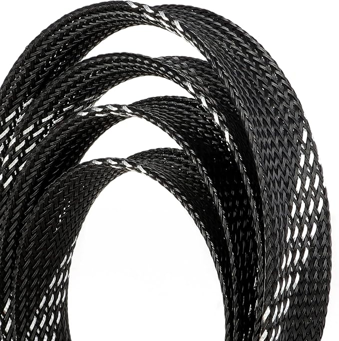 25ft PET Expandable Braided Cable Sleeve 13/16inch Pet Braided Cable Sleeve - Image 2