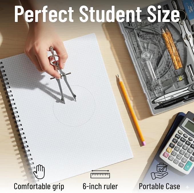 Mr. Pen- Geometry Set, 6 Inch Swing Arm Protractor | Divider, Set Squares - Image 9