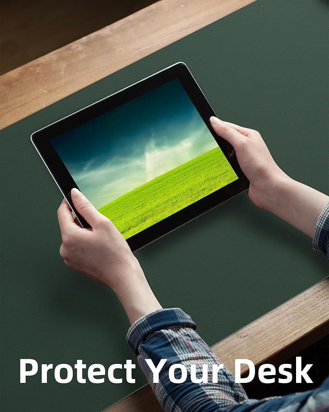 AFIING Leather Desk Pad Protector, Mouse Pad, Office Desk Mat, Non-Slip PU - Image 4