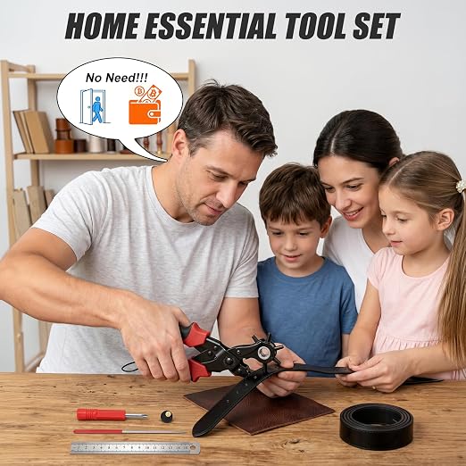 XZQTIVE 6 Sizes Heavy Duty Revolving Punch Plier Kit, Double Lever Labor-Saving - Image 5