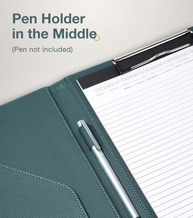 Clipboard Folder Padfolio A4, Mymazn Writing Portfolios Faux Leather Clipboards - Image 5