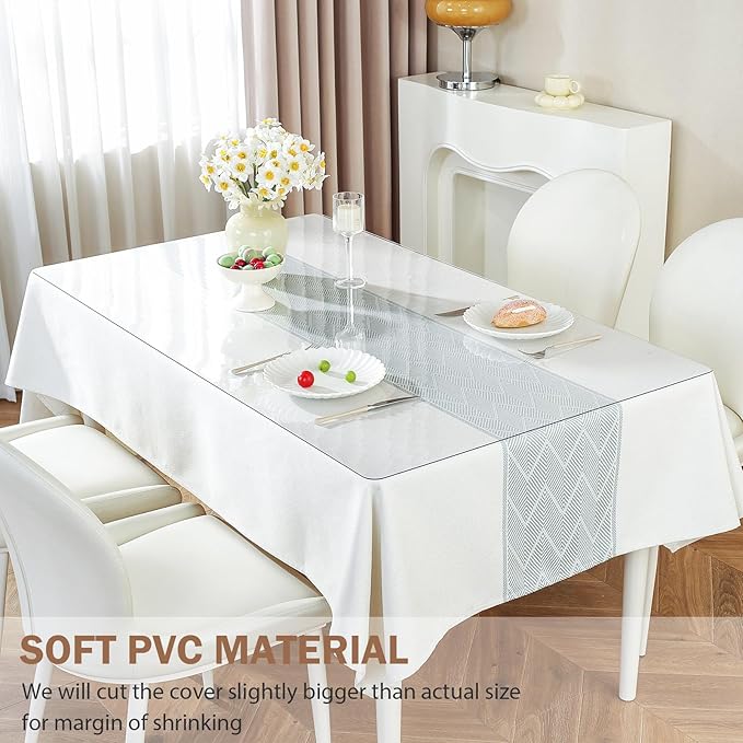 LovePads Clear Table Cover Protector 42 x 108 Inch, 1.5mm Thick Plastic Table - Image 4