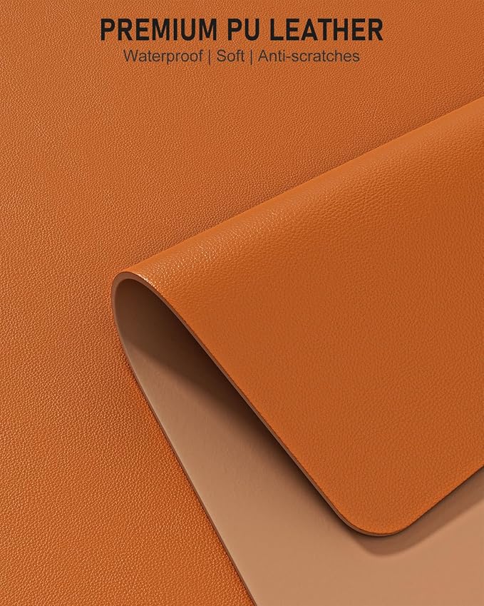 Desk Pad, 35.5" x 17" PU Leather Non-Slip Desk Mat Large Mouse Pad - Image 3