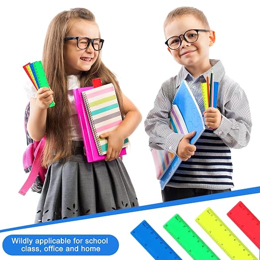 Zonon 100 Pcs 6 Inch Rulers Bulk Plastic Flexible Small Straight Rulers - Image 2