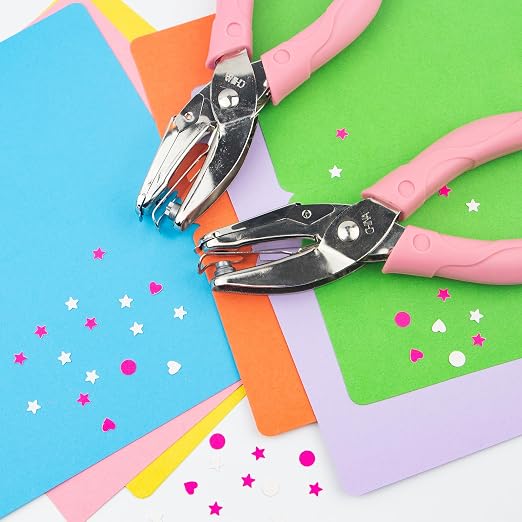 2 Pieces Handhold Hole Paper Punch, Heart and Star Shape Hole Punch - Image 6