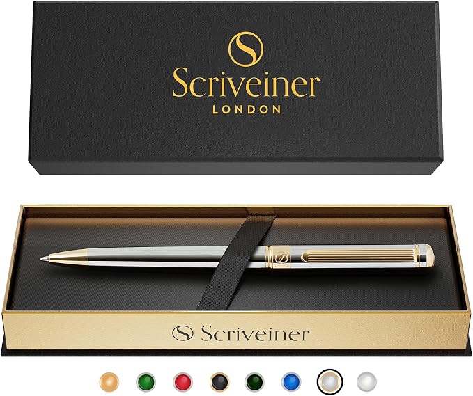 Scriveiner Silver Chrome Ballpoint Pen by Scriveiner