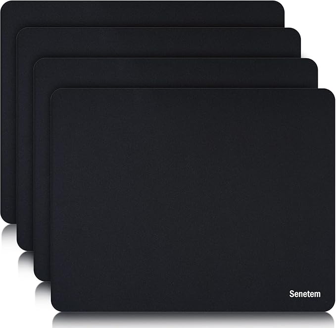 Senetem 4-Pack Mouse Pad, Ultra-Smooth Gaming Mousepad, Non-Slip Rubber Base by Senetem
