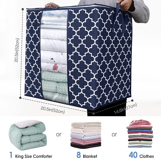 WISELIFE Storage Bags 6 Pack/100L Large Blanket Clothes Organization and - Image 2