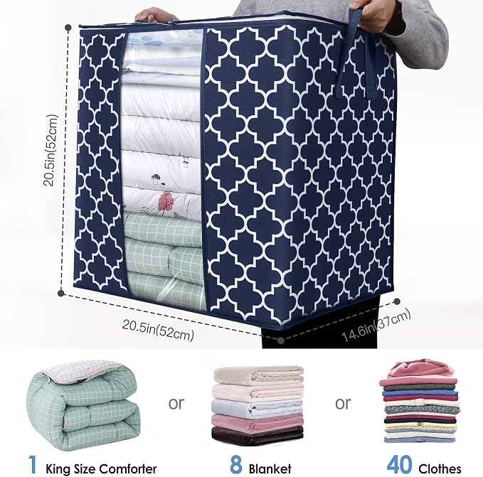 WISELIFE Storage Bags 8 Pack/100L Large Blanket Clothes Organization and - Image 2