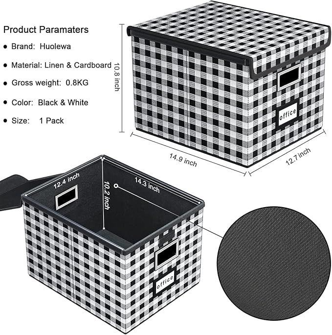 File Organizer Box with Lid, Collapsible File Folder Organizer - Image 5