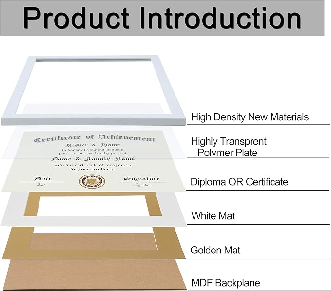 ELSKER&HOME 8.5x11 Diploma Frame White - Image 6